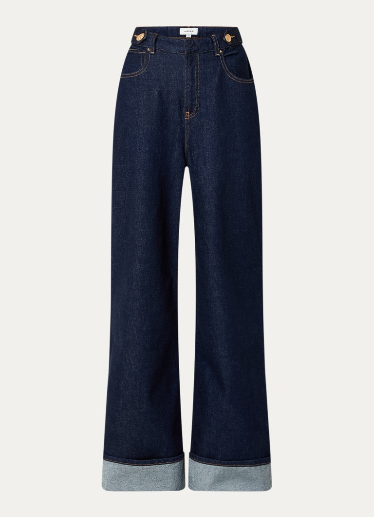 Aaiko Dames Vera high waist flared jeans met donkere wassing in de kleur Indigo
