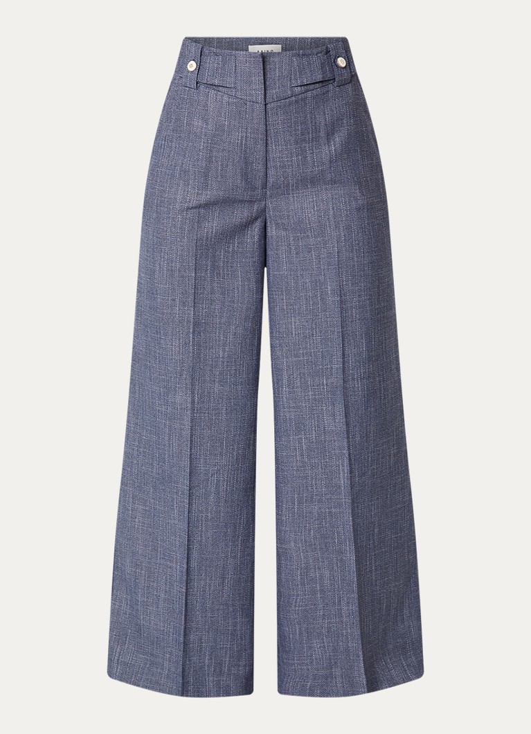 Aaiko Dames Nore high waist wide fit pantalon met steekzakken in de kleur Indigo