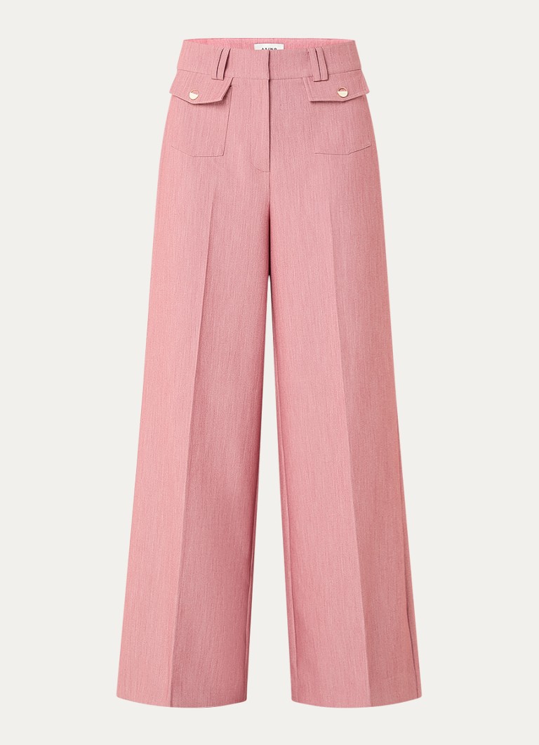 Aaiko Dames Nore Boho high waist loose fit pantalon met klepzakken in de kleur Oudroze