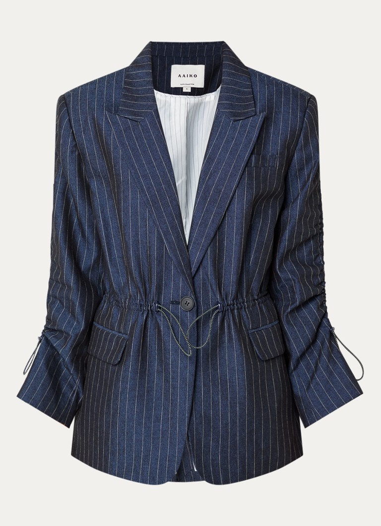 Aaiko Dames Brynn blazer met streepprint en klepzakken in de kleur Donkerblauw