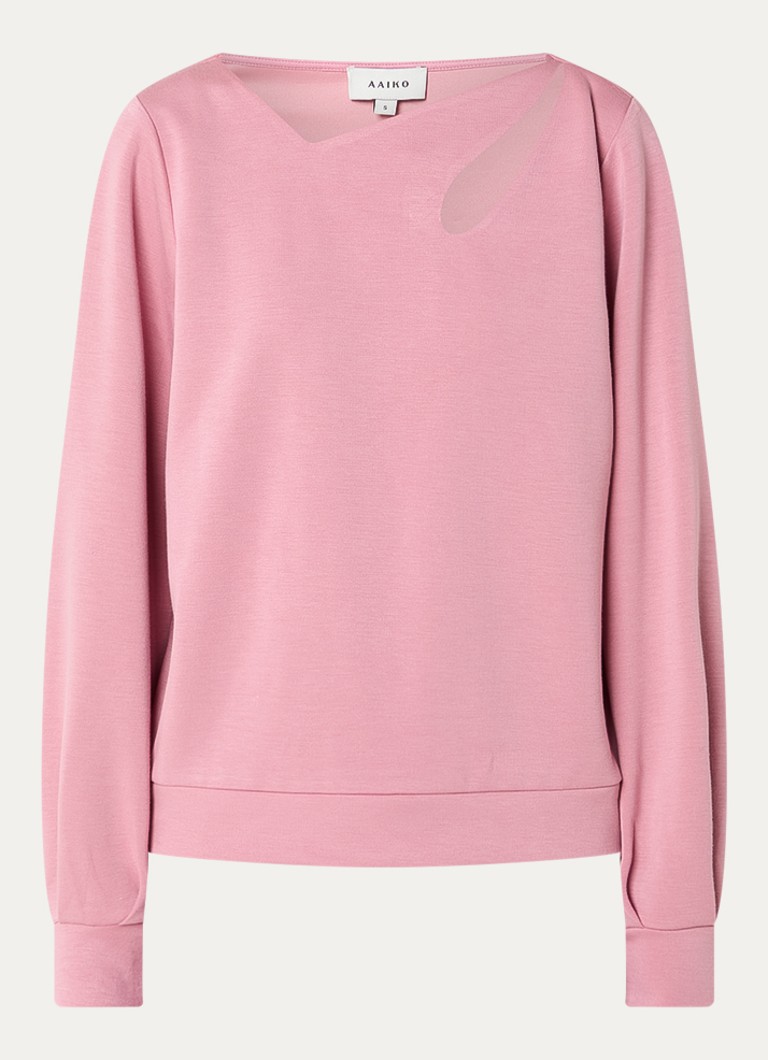 Aaiko Dames Evelyn sweater met cut-out detail in de kleur Zalmroze