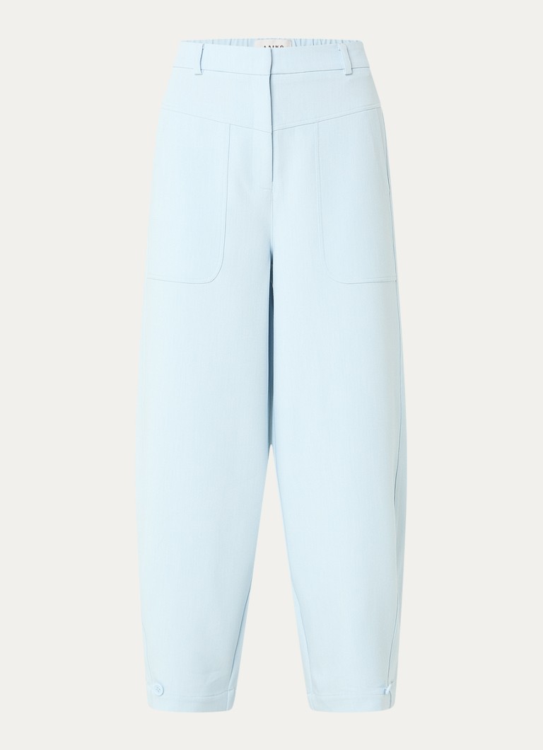 Aaiko Dames Harper high waist loose fit pantalon met steekzakken in de kleur Lichtblauw