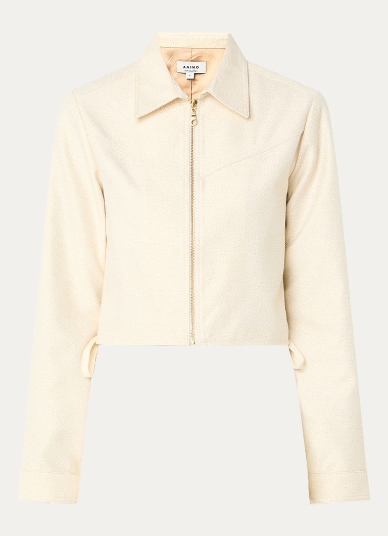 Aaiko Dames Judith cropped jack met lurex in de kleur Gebroken wit
