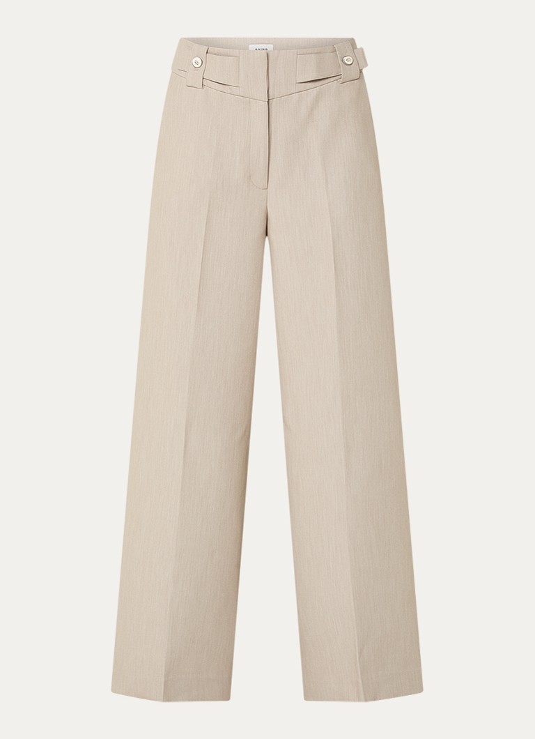 Aaiko Dames Nore high waist wide fit pantalon met steekzakken in de kleur Zand