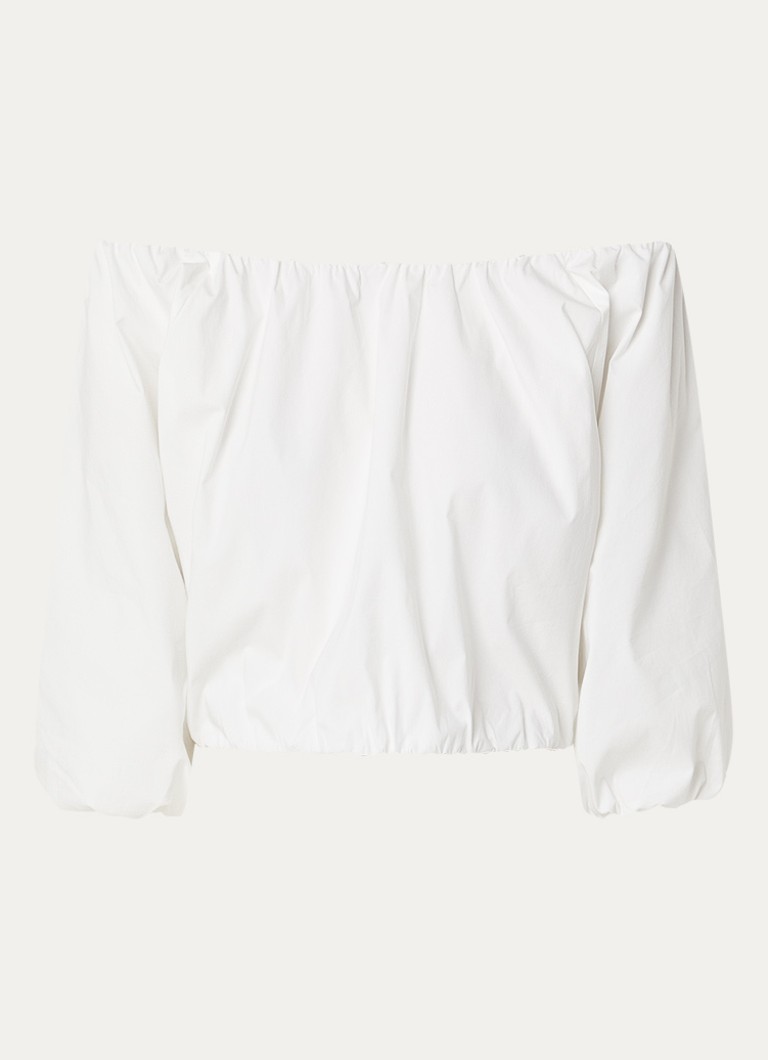 Aaiko Dames Maddy off shoulder top met pofmouw in de kleur Wit
