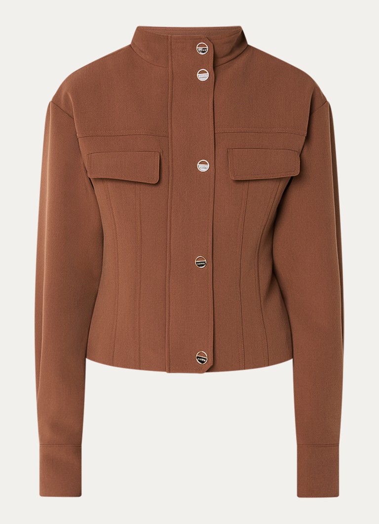 Aaiko Dames Auray jack met klepzakken en opstaande kraag in de kleur Roodbruin