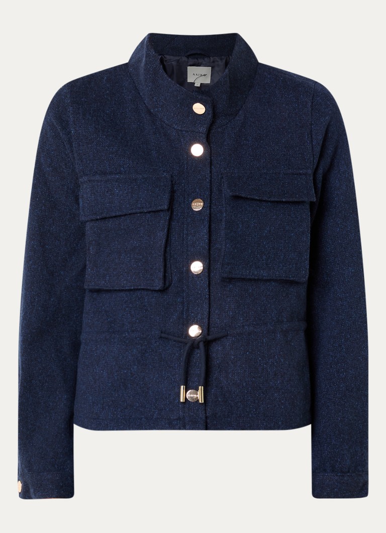 Aaiko Dames Lenas jack met trekkoord en klepzakken in de kleur Donkerblauw
