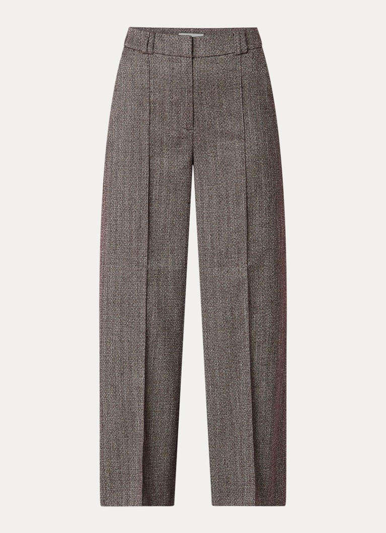Aaiko Dames Nore mid waist wide fit pantalon met steekzakken in de kleur Bordeauxrood