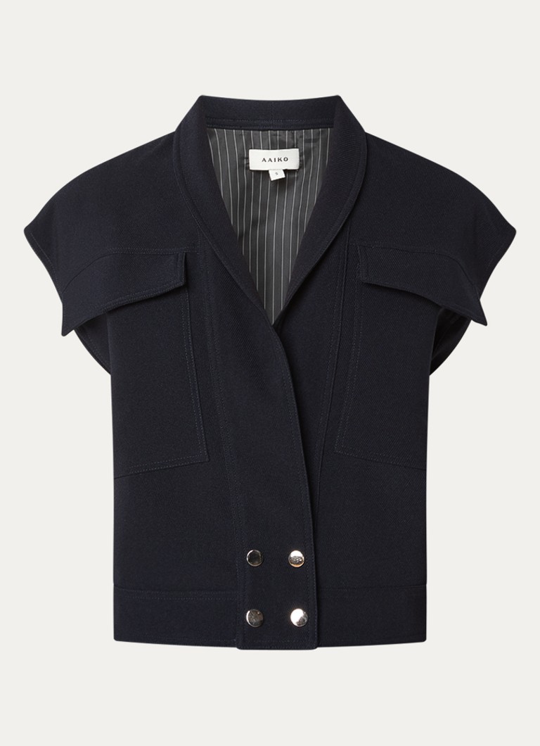 Aaiko Dames Lies gilet met klepzakken in de kleur Donkerblauw