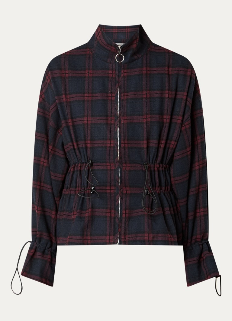 Aaiko Dames Melor jack met ruitdessin in de kleur Bordeauxrood