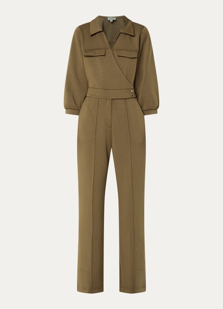 Aaiko Dames Vion jumpsuit met steekzakken in de kleur Mosgroen