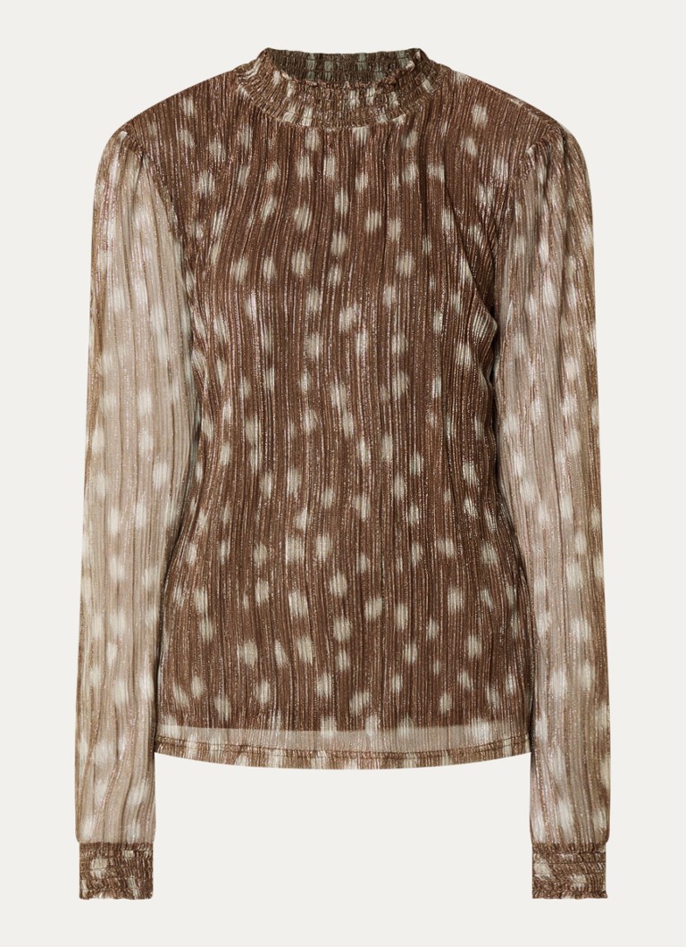 Aaiko Dames Tory Bambi top met lurex in de kleur Bruin