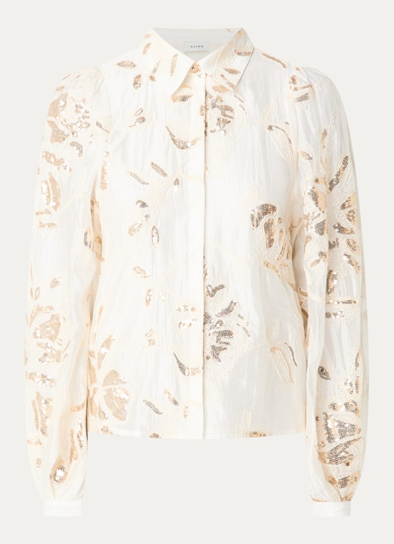 Aaiko Dames Rose blouse met pailetten in de kleur Creme