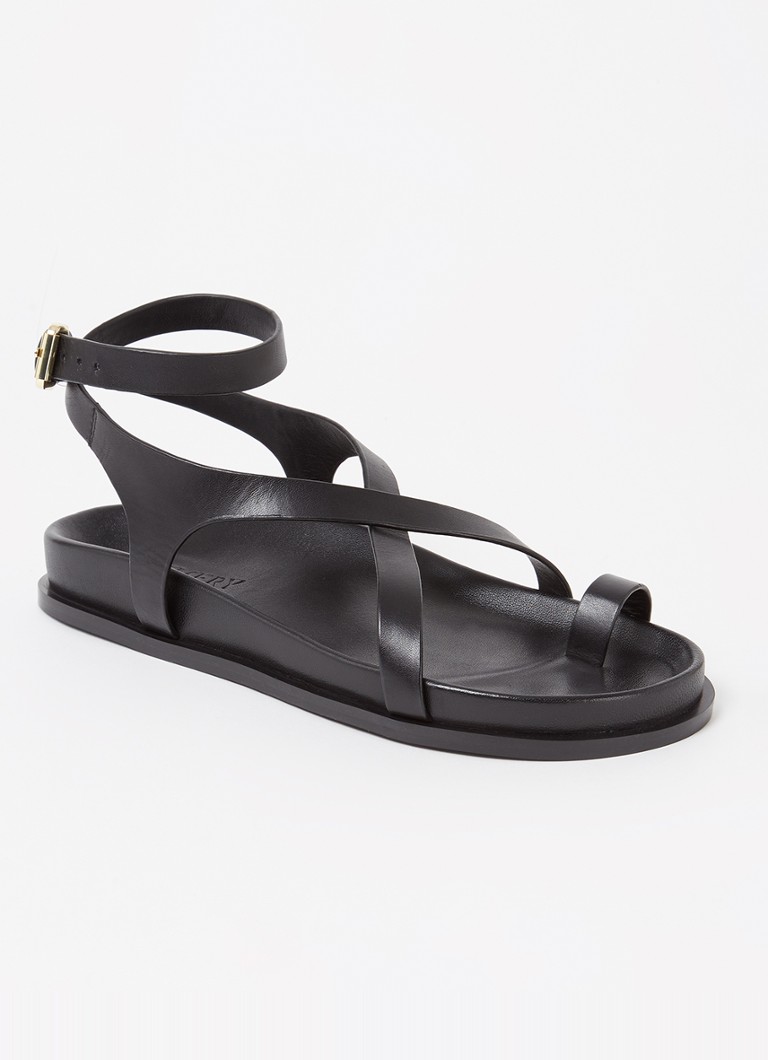 A.EMERY Dames The Jalen Slim sandaal van leer in de kleur Zwart, maat: 40