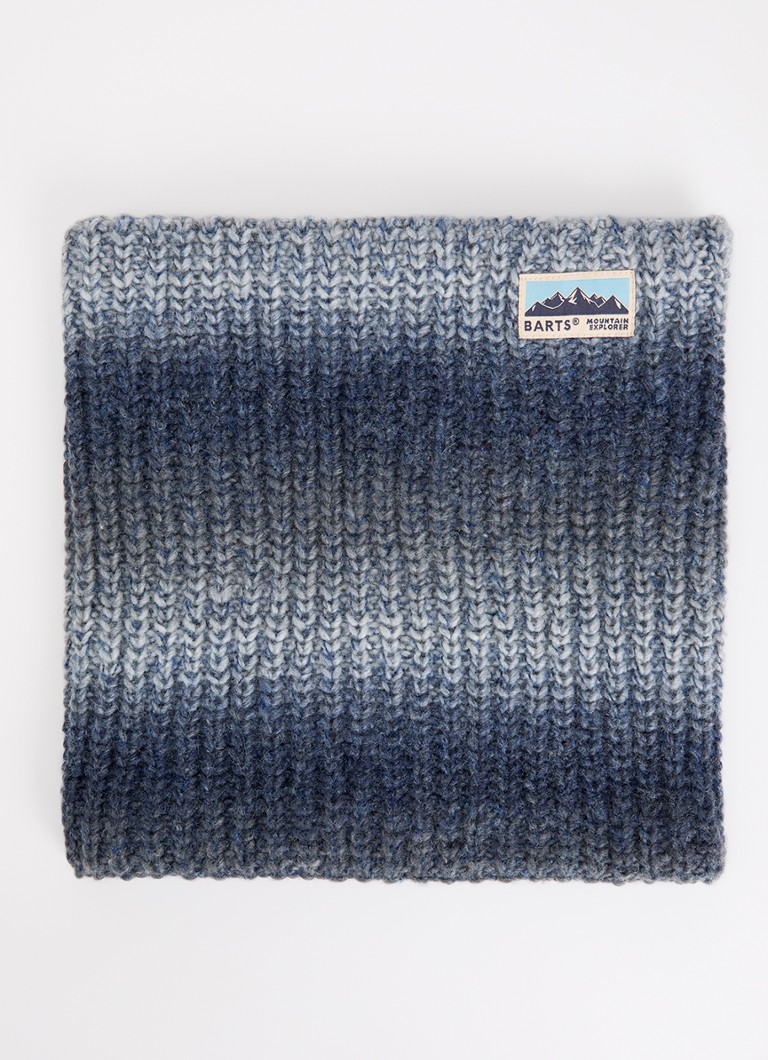 Barts Meisjes Annag grofgebreide colsjaal in wolblend met logo in de kleur Donkerblauw, maat: One Size