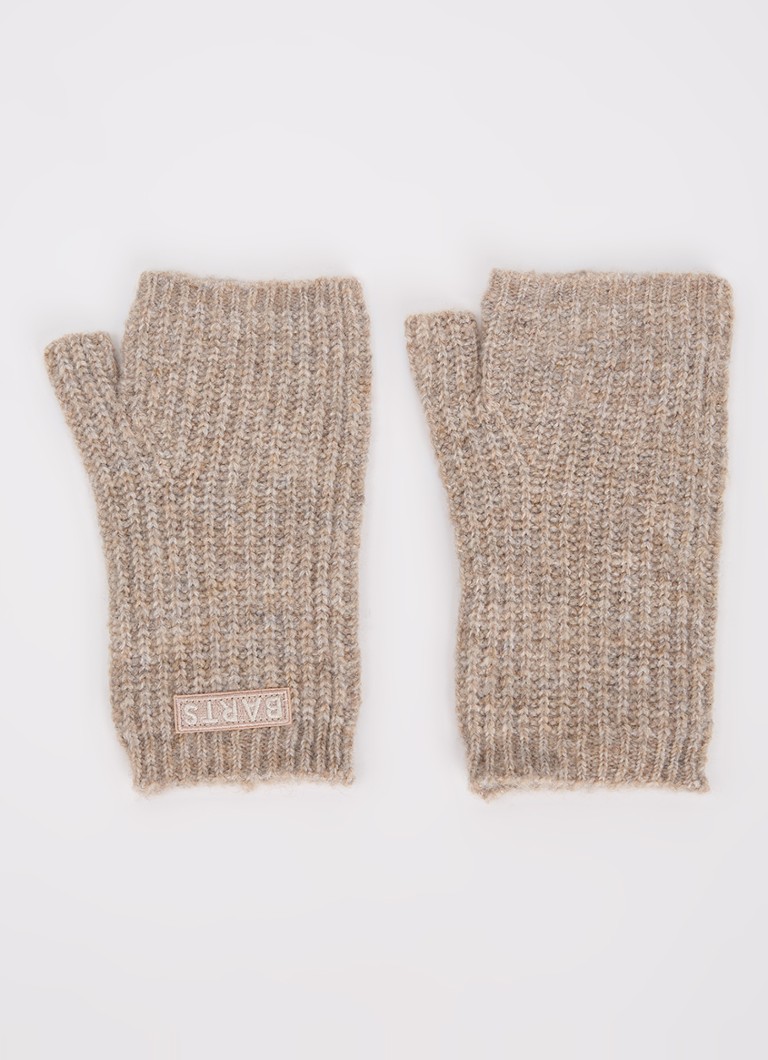 Barts Darty ribgebreide handschoenen in de kleur Donkerbeige, maat: Size 3