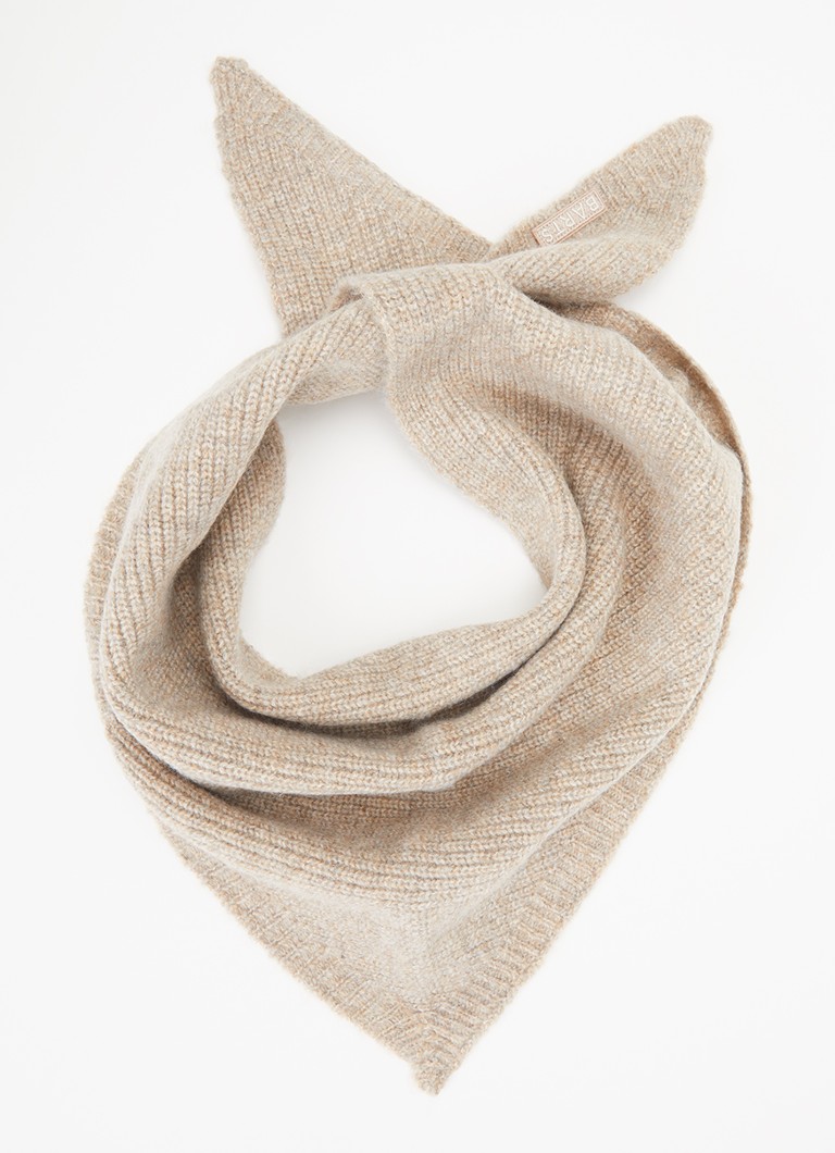 Barts Meisjes Darty ribgebreide sjaal in wolblend 100 x 40 cm in de kleur Taupe, maat: One Size