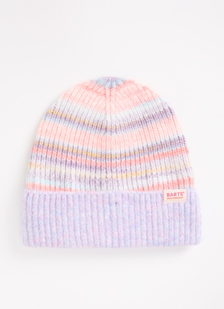 Barts Meisjes Lianan ribgebreide muts met lurex in de kleur Lila, maat: 53-55