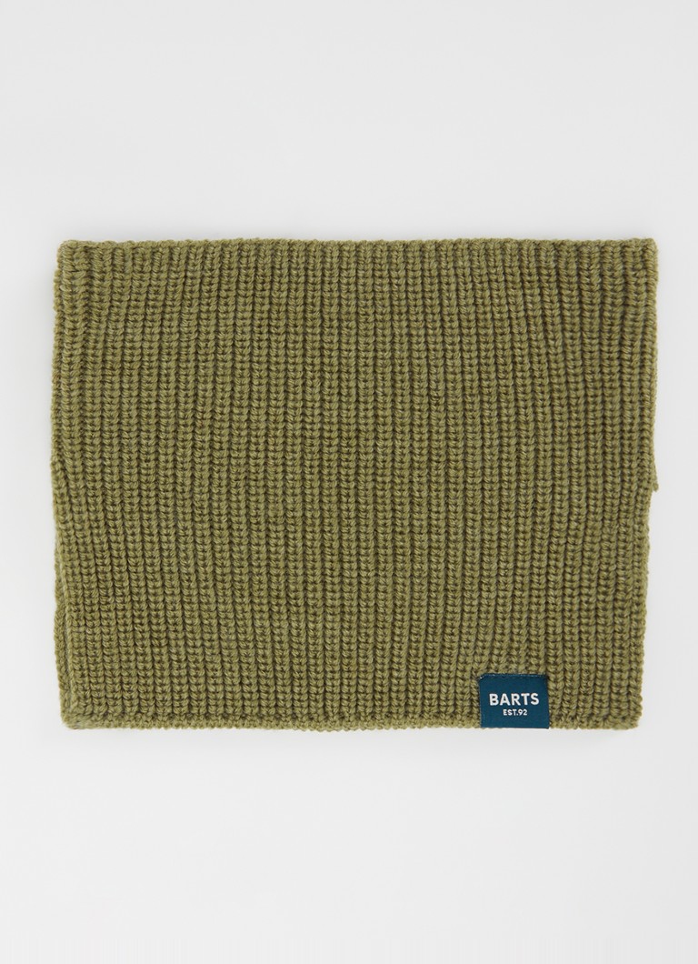 Barts Meisjes Makalyn Small ribgebreide colsjaal van merino wol in de kleur Mosgroen, maat: One Size