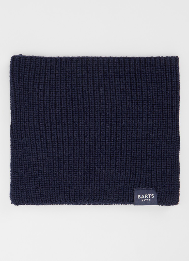 Barts Meisjes Makalyn Small ribgebreide colsjaal van merino wol in de kleur Donkerblauw, maat: One Size