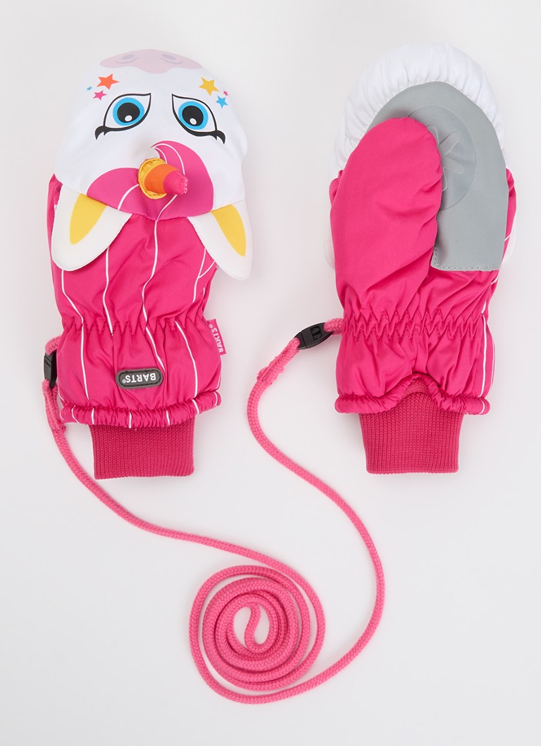 Barts Meisjes Wanten met print in de kleur Fuchsia, maat: Size 2