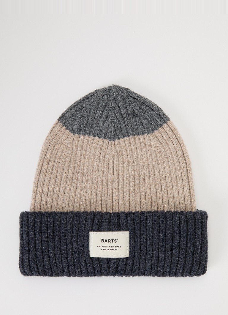 Barts Meisjes Rylan ribgebreide muts met logo in de kleur Donkerblauw, maat: 50-53