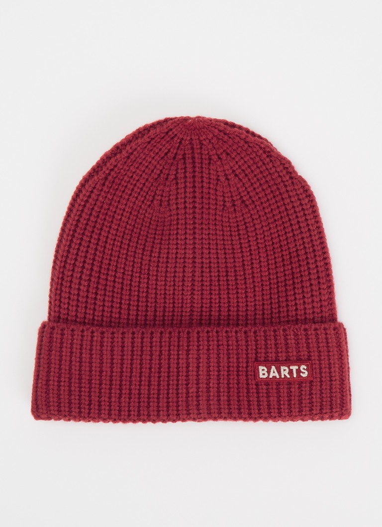 Barts Meisjes Sengay fijngebreide muts met logo in de kleur Rood, maat: 53-55