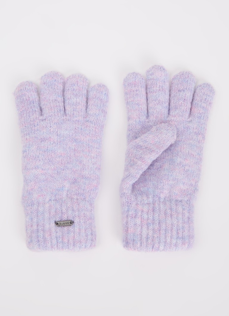 Barts Meisjes Shae fijngebreide handschoenen met gemêleerd dessin in de kleur Lila, maat: Size 5