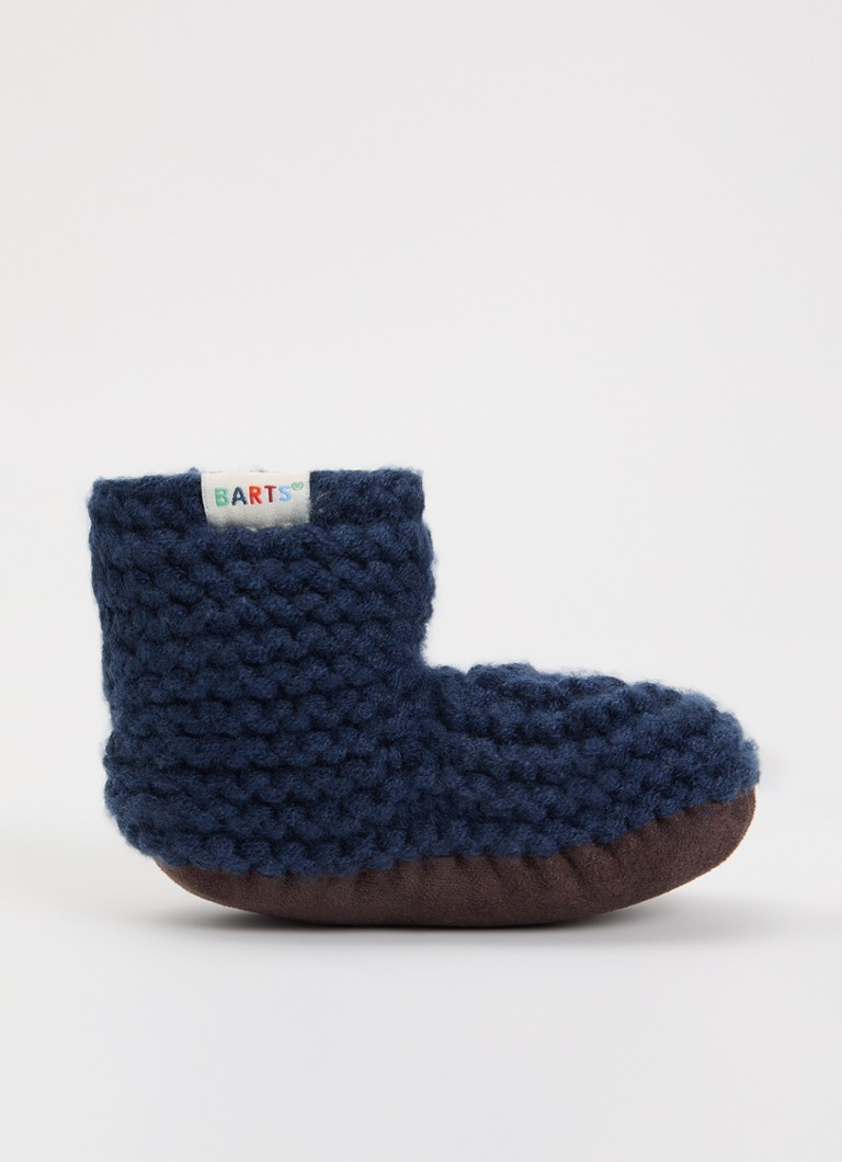 Barts Meisjes Yumasi grofgebreide babyslofjes in de kleur Donkerblauw, maat: XS=0