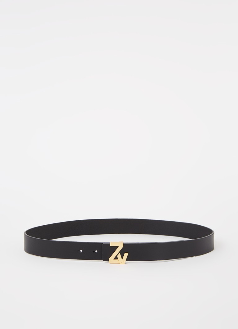 Zadig&Voltaire Dames ZV Initiale riem van leer in de kleur Zwart