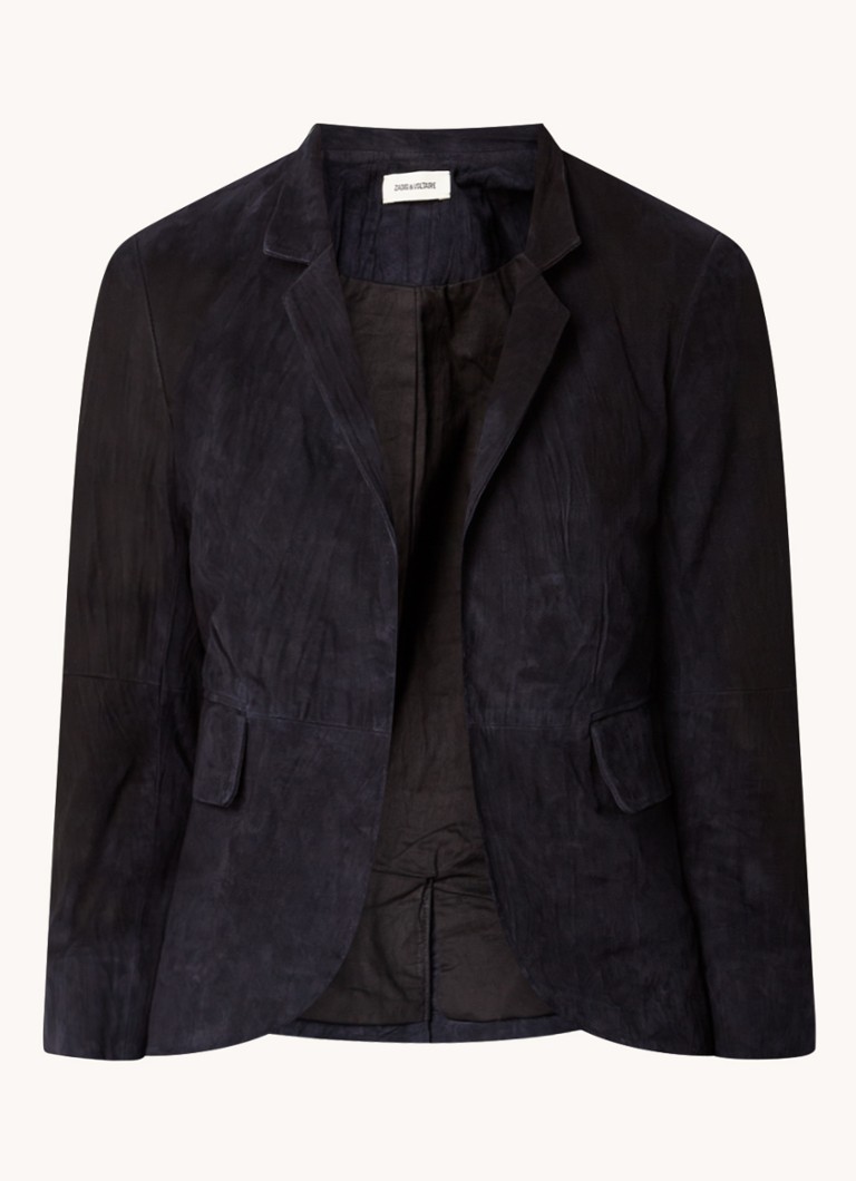 Zadig&Voltaire Dames Verys blazer van geitensuéde met klepzakken in de kleur Blauw
