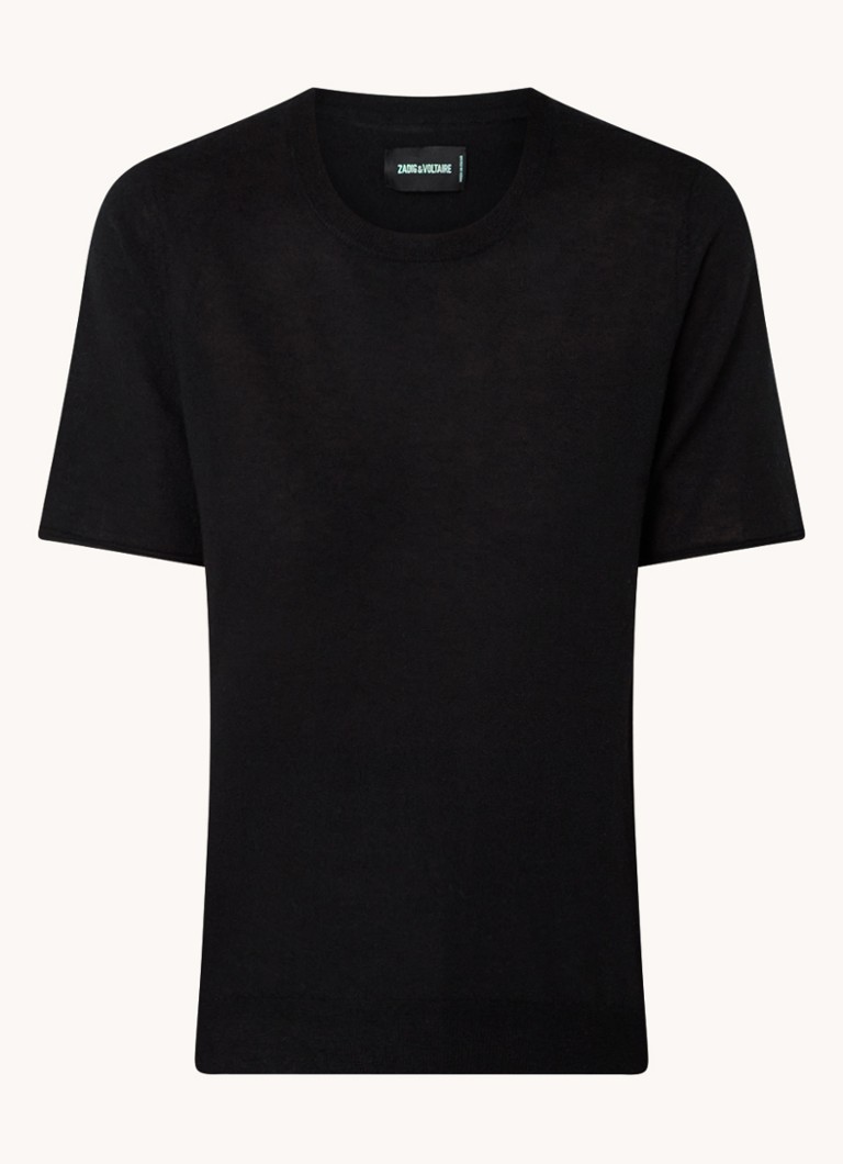 Zadig&Voltaire Dames Ida fijngebreide top van kasjmier in de kleur Zwart