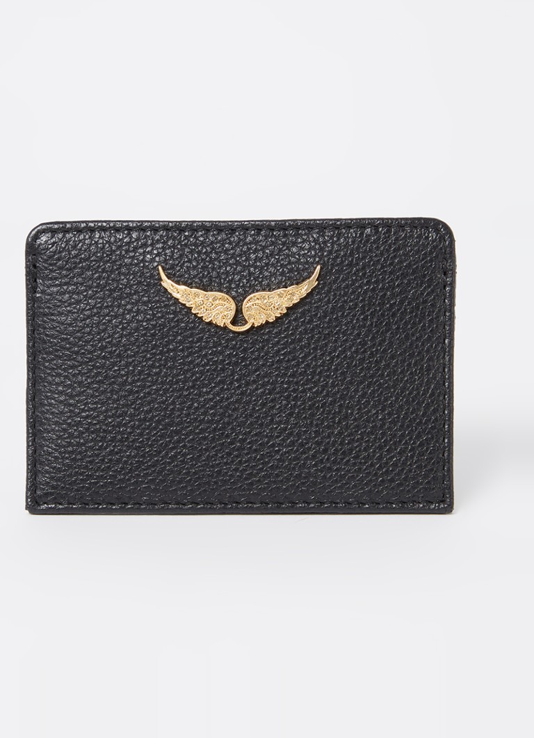 Zadig&Voltaire Dames Pasjeshouder van leer in de kleur Zwart