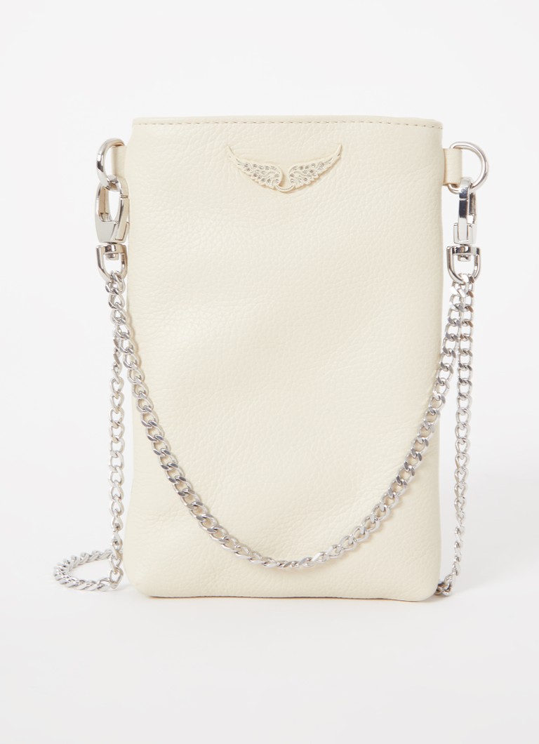 Zadig&Voltaire Dames Rock crossbody telefoonhoes van leer in de kleur Beige