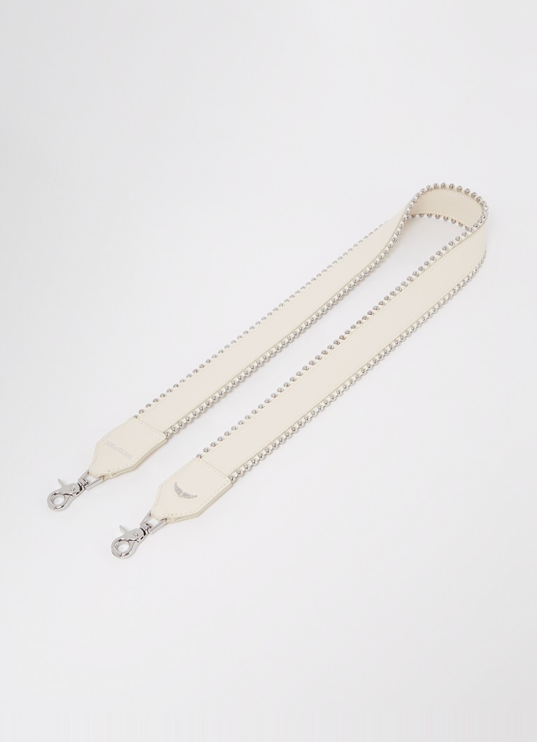 Zadig&Voltaire Dames Studs Piping schouderriem van kalfsleer in de kleur Creme