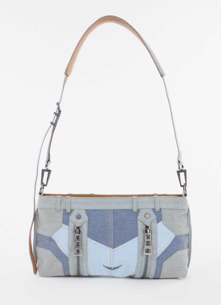 Zadig&Voltaire Dames Sunny Moody schoudertas van denim met verstelbare schouderriem in de kleur Indigo