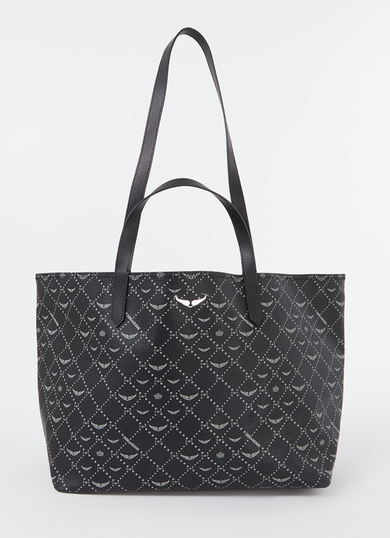 Zadig&Voltaire Dames XL shopper met logoprint in de kleur Zwart