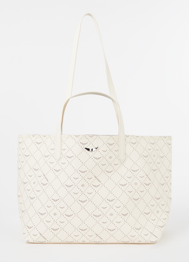 Zadig&Voltaire Dames XL shopper met logoprint in de kleur Wit
