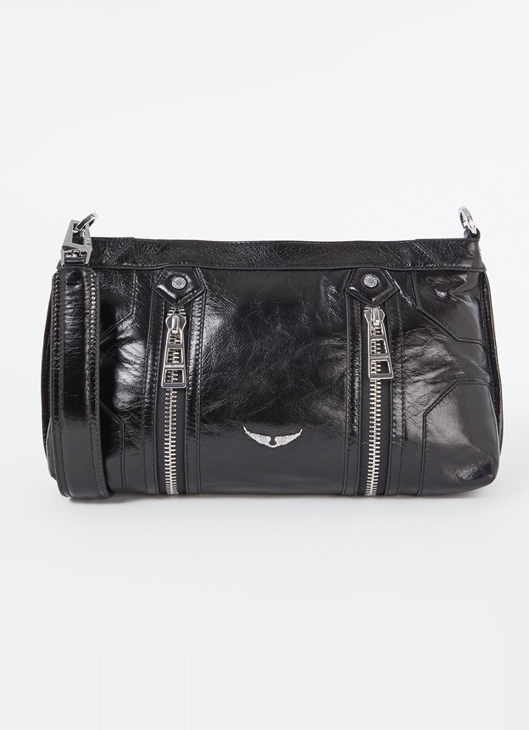 Zadig&Voltaire Dames Sunny Moody crossbodytas van leer met verstelbare schouderriem in de kleur Zwart