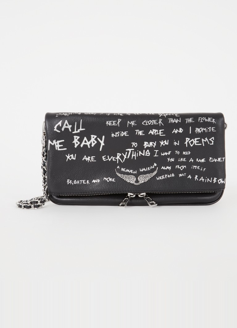 Zadig&Voltaire Dames Rock clutch met afneembare schouderriem in de kleur Zwart