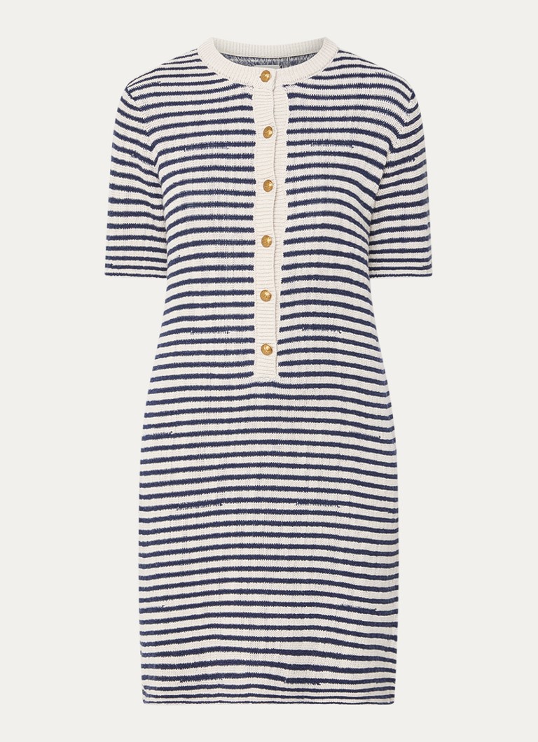 Zadig&Voltaire Dames Tahoe fijngebreide mini jurk met lurex in de kleur Donkerblauw