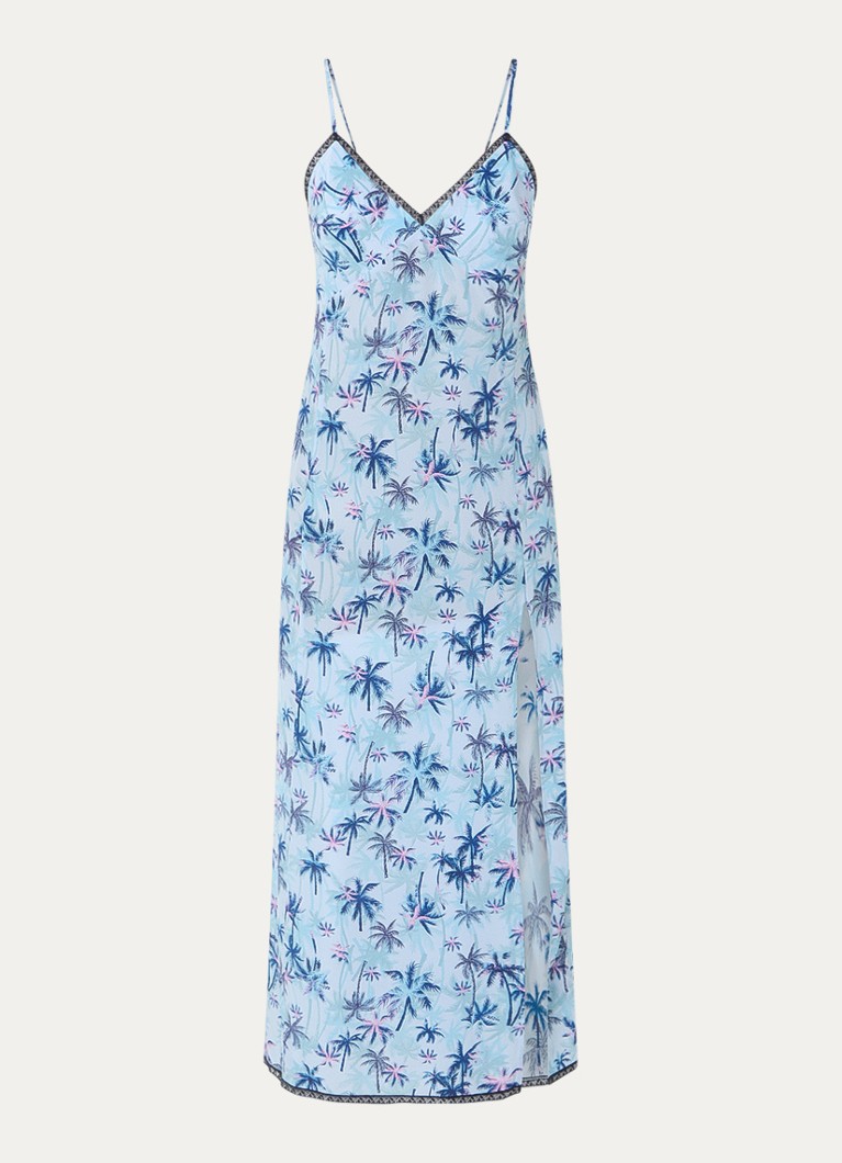 Zadig&Voltaire Dames Ramelil midi jurk van zijde met print in de kleur Lichtblauw