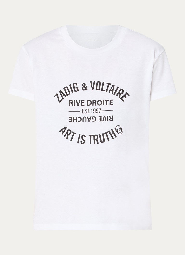 Zadig&Voltaire Dames Walk T-shirt met logoprint in de kleur Wit
