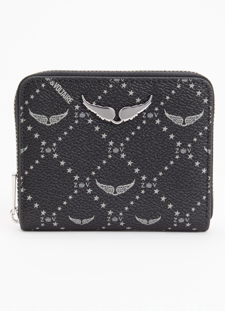 Zadig&Voltaire Dames Mini portemonnee met logoprint in de kleur Zwart