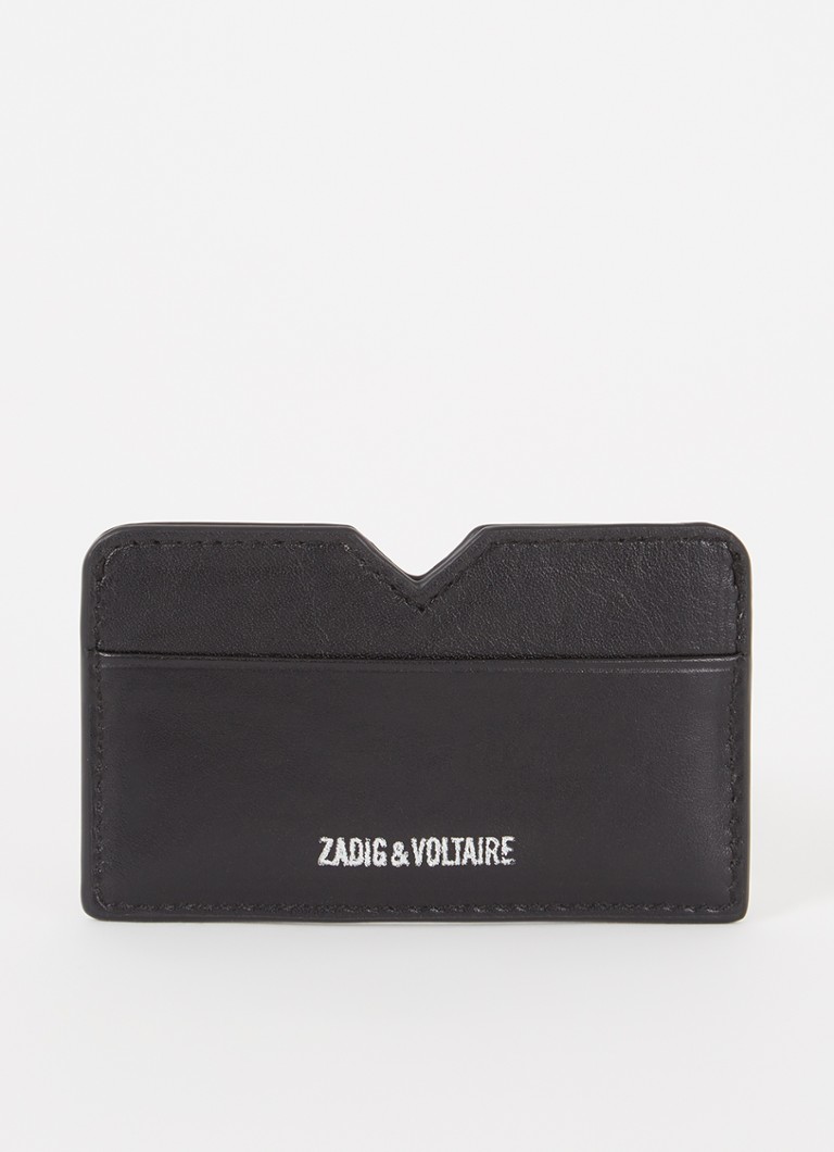 Zadig&Voltaire Dames Multipass pasjeshouder van leer met logo in de kleur Zwart