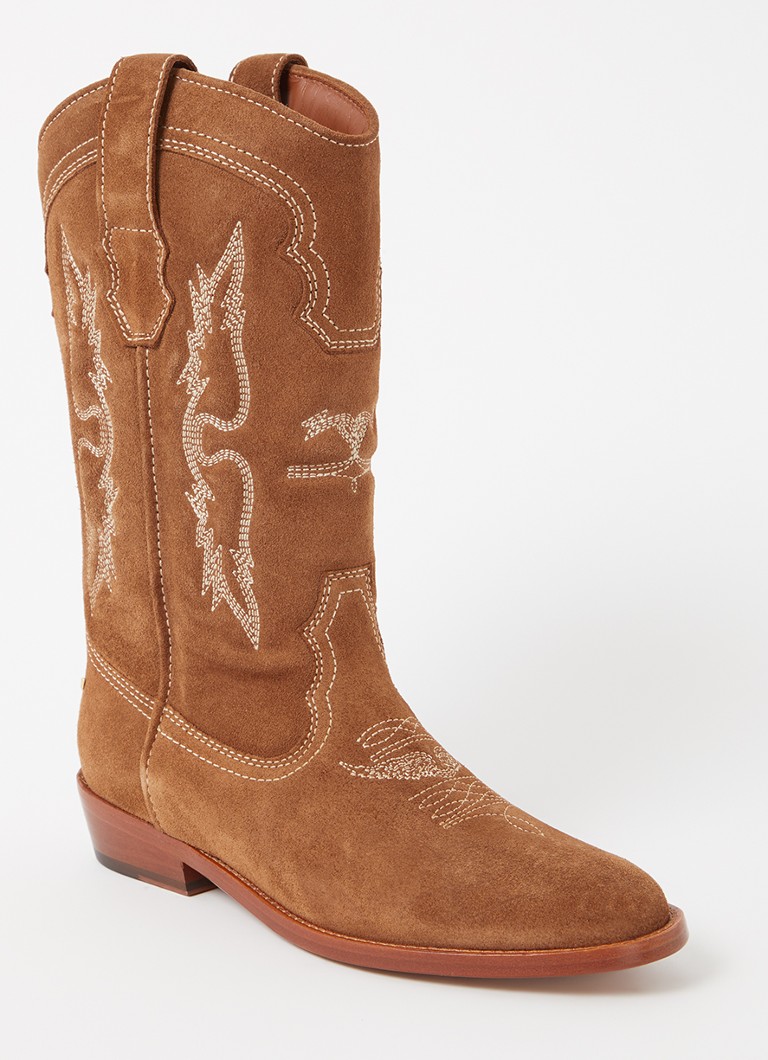 Zadig&Voltaire Dames Tex Western cowboylaars van suède in de kleur Roestbruin
