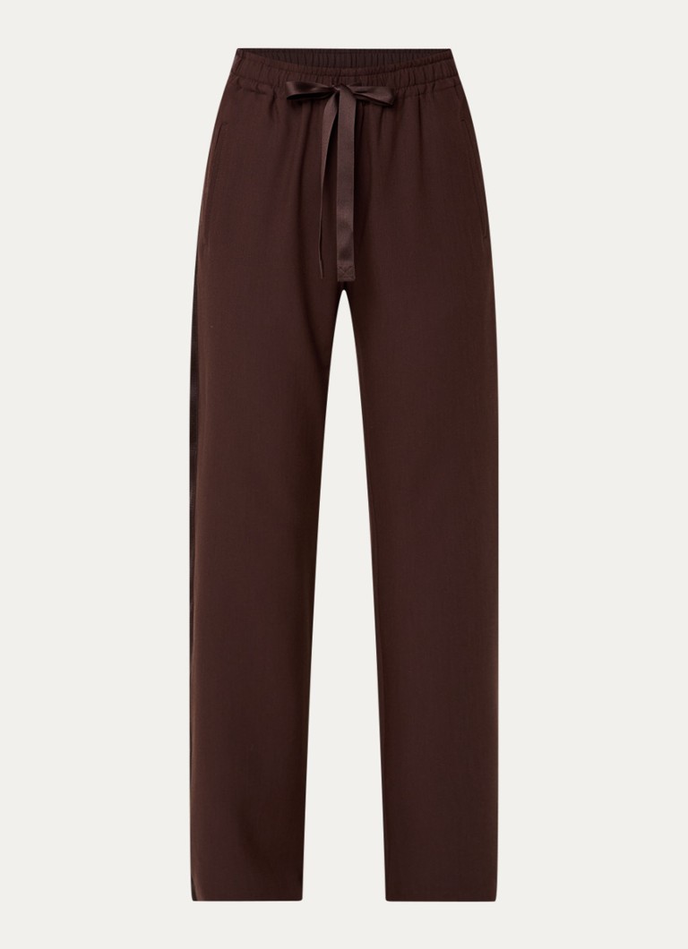 Zadig&Voltaire Dames Poma high waist loose fit joggingbroek met steekzakken in de kleur Donkerbruin