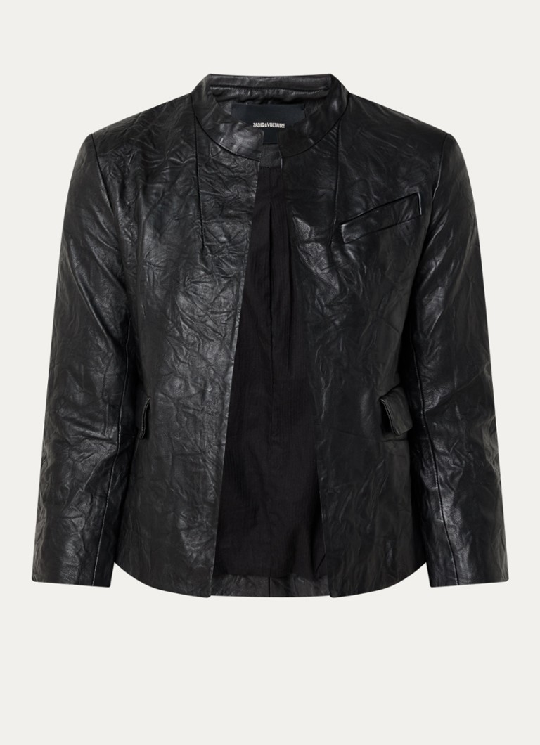 Zadig&Voltaire Dames Veryn jack van lamsleer in de kleur Zwart