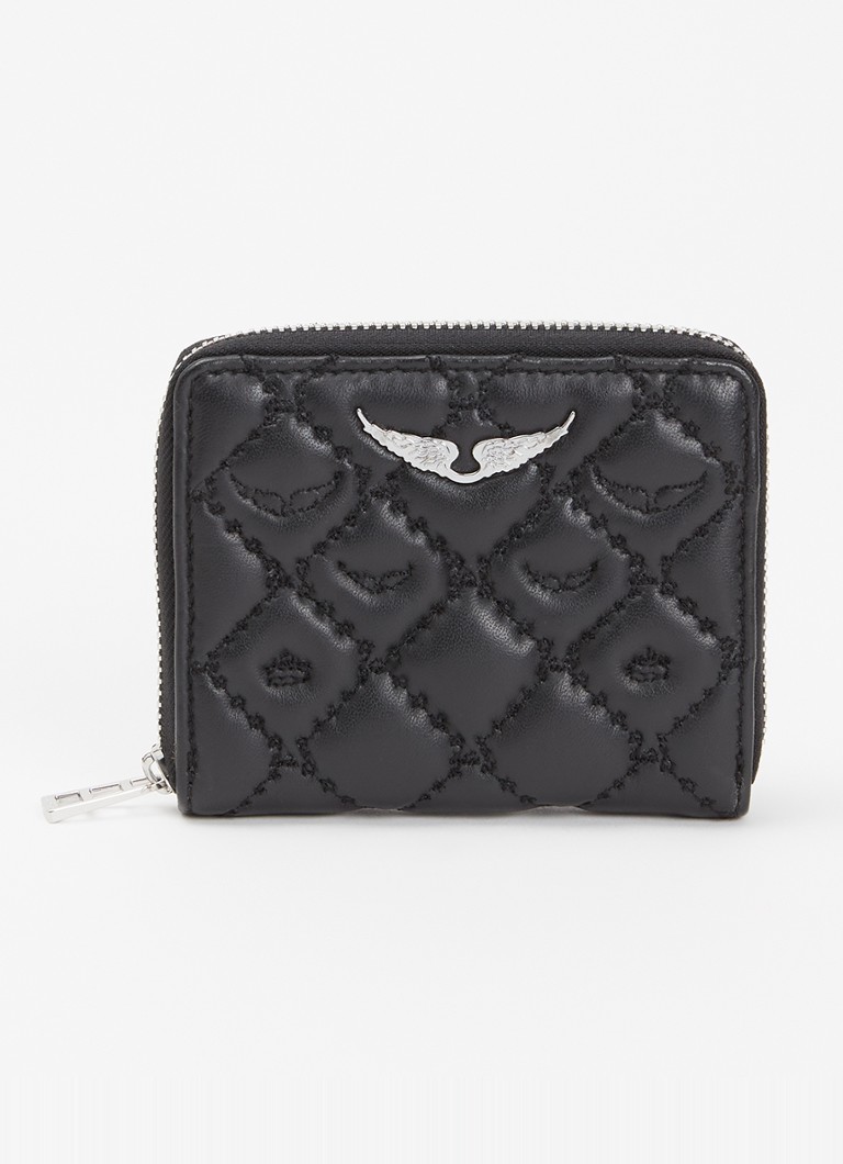 Zadig&Voltaire Dames Mini Portemonnee van quilted lamsleer in de kleur Zwart