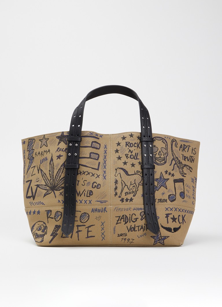 Zadig&Voltaire Dames Z Camp Tote handtas van canvas in de kleur Khaki